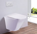 Подвесной унитаз Esbano Luchena-C 34*50 White безободковый с крышкой-сиденьем микролифт Slim Подвесной унитаз Esbano Luchena-C 34*50 White безободковый с крышкой-сиденьем микролифт Slim