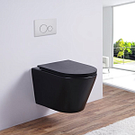 Подвесной унитаз Esbano Clavel 36*48 Matt Black безободковый с крышкой-сиденьем микролифт Slim Подвесной унитаз Esbano Clavel 36*48 Matt Black безободковый с крышкой-сиденьем микролифт Slim