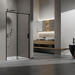 Душевая дверь в нишу Vincea Slim 8mm 120*200 профиль черный матовый L/R без поддона