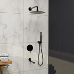 Душевой комплект RGW Shower Panels SP-55-B с изливом скрытый монтаж черный матовый Душевой комплект RGW Shower Panels SP-55-B с изливом скрытый монтаж черный матовый