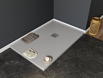 Душевой поддон Aquanet Pleasure NEW 003G 140х80х3 крышка из нерж, без сифона, серый камень Душевой поддон Aquanet Pleasure NEW 003G 140х80х3 крышка из нерж, без сифона, серый камень
