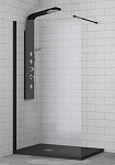 Душевая перегородка RGW Walk-in WA-010 B 80*195 профиль черный прозрачное стекло без поддона Душевая перегородка RGW Walk-in WA-010 B 80*195 профиль черный прозрачное стекло без поддона