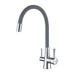 Смеситель Lemark Comfort LM3075C-Gray для кухни с функцией подключения фильтра и гибким изливом хром/серый Смеситель Lemark Comfort LM3075C-Gray для кухни с функцией подключения фильтра и гибким изливом хром/серый