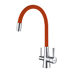 Смеситель Lemark Comfort LM3075C-Orange для кухни с функцией подключения фильтра и гибким изливом хром/оранжевый Смеситель Lemark Comfort LM3075C-Orange для кухни с функцией подключения фильтра и гибким изливом хром/оранжевый