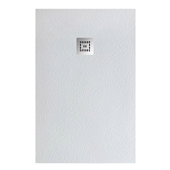 Душевой поддон BelBagno Uno 100*80*3,5 прямоугольный белый с сифоном и хромированной декоративной накладкой