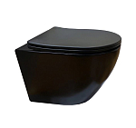 Подвесной унитаз Ceruttispa Sella Aria MB CT9160 36*49 безободковый, матовый черный с крышкой-сиденьем микролифт Slim Подвесной унитаз Ceruttispa Sella Aria MB CT9160 36*49 безободковый, матовый черный с крышкой-сиденьем микролифт Slim