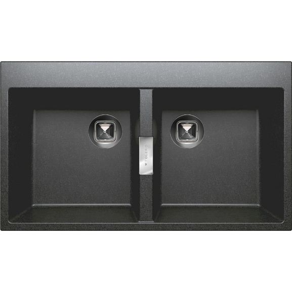 Кухонная мойка Tolero TL-862 86*50 двойная черная матовая