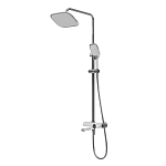 Душевая стойка Grossman Alba 500.K35.06.100/000 с верхним душем, ручной лейкой и смесителем, хром/белый глянец Душевая стойка Grossman Alba 500.K35.06.100/000 с верхним душем, ручной лейкой и смесителем, хром/белый глянец