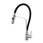 Смеситель Knotlor StreamLine SS-07 для кухни с гибким изливом сатин/черный