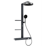Душевая стойка Black & White Gravity GH-9005-GM с термостатом и изливом оружейная сталь, кнопочный переключатель Душевая стойка Black & White Gravity GH-9005-GM с термостатом и изливом оружейная сталь, кнопочный переключатель