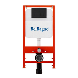 Система инсталляции для унитазов BelBagno BB026/BB044NERO клавиша смыва BB044NERO черная матовая