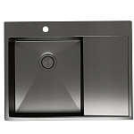 Кухонная мойка Санприз Averno SZ2365BL 65*50 с крылом оружейная сталь Кухонная мойка Санприз Averno SZ2365BL 65*50 с крылом оружейная сталь