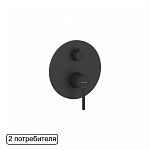 Смеситель Excellent Pi AREX.1245BL для ванны и душа скрытый монтаж черный матовый