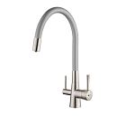 Смеситель Lemark Comfort LM3075BN-Silver для кухни с функцией подключения фильтра и гибким изливом никель/серебристый Смеситель Lemark Comfort LM3075BN-Silver для кухни с функцией подключения фильтра и гибким изливом никель/серебристый