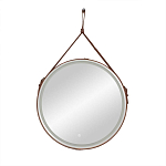 Зеркало Uperwood Round d65 Brown с Led подсветкой и подогревом, ремень коричневая кожа Зеркало Uperwood Round d65 Brown с Led подсветкой и подогревом, ремень коричневая кожа