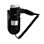 Фен Puff 1600Bl черный/хром настенный Фен Puff 1600Bl черный/хром настенный