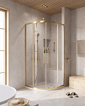 Душевой уголок Cezares Relax 304-R-2-100-C-BORO 100*100*200 профиль брашированное золото без поддона Душевой уголок Cezares Relax 304-R-2-100-C-BORO 100*100*200 профиль брашированное золото без поддона