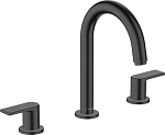 Смеситель Hansgrohe Vernis Shape 71563670 для раковины на 3 отверстия с донным клапаном черный матовый Смеситель Hansgrohe Vernis Shape 71563670 для раковины на 3 отверстия с донным клапаном черный матовый