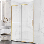 Душевая дверь в нишу Vincea Slim Soft 130*200 L/R профиль брашированное золото без поддона Душевая дверь в нишу Vincea Slim Soft 130*200 L/R профиль брашированное золото без поддона
