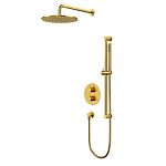Душевой комплект Whitecross Y Brushed Gold YSET09GLB с термостатом скрытый монтаж брашированное золото Душевой комплект Whitecross Y Brushed Gold YSET09GLB с термостатом скрытый монтаж брашированное золото