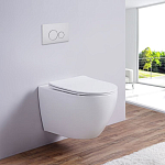Подвесной унитаз Esbano Azalea 36,5*48 White безободковый с крышкой-сиденьем микролифт Slim Подвесной унитаз Esbano Azalea 36,5*48 White безободковый с крышкой-сиденьем микролифт Slim