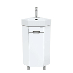 Тумба под раковину Onika Айленд 35 белый глянец угловая напольная