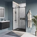 Душевая дверь в нишу BelBagno Marino 120*195 L/R профиль черный без поддона Душевая дверь в нишу BelBagno Marino 120*195 L/R профиль черный без поддона