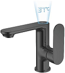 Смеситель Haiba HB12590-7 для раковины с индикатором температуры черный матовый Смеситель Haiba HB12590-7 для раковины с индикатором температуры черный матовый