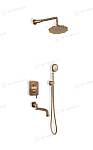 Душевой комплект Bronze DE Luxe Windsor 10137F цветок с резным изливом Душевой комплект Bronze DE Luxe Windsor 10137F цветок с резным изливом