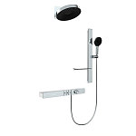 Душевой комплект Black & White Gravity GH-9025-C с термостатом и изливом хром, кнопочный переключатель скрытый монтаж Душевой комплект Black & White Gravity GH-9025-C с термостатом и изливом хром, кнопочный переключатель скрытый монтаж