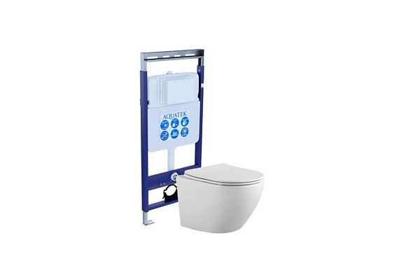 Комплект инсталляции Aquatek Европа (рама Easy Fix 50 INS-0000010 + унитаз Европа AQ1901-00 с тонким сиденьем soft-close)