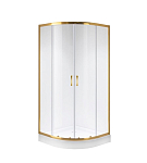 Душевое ограждение Niagara Nova NG-6407-08 GOLD 100*100*190 полукруг, двери раздвижные без поддона Душевое ограждение Niagara Nova NG-6407-08 GOLD 100*100*190 полукруг, двери раздвижные без поддона