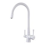 Смеситель Lemark Comfort LM3075W для кухни с функцией подключения фильтра и гибким изливом белый матовый Смеситель Lemark Comfort LM3075W для кухни с функцией подключения фильтра и гибким изливом белый матовый