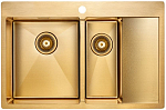 Кухонная мойка Paulmark Union PM537851-BGL 78*51 с крылом брашированное золото Кухонная мойка Paulmark Union PM537851-BGL 78*51 с крылом брашированное золото
