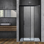 Душевая дверь в нишу Vincea Soft VDS 120*195 с доводчиками профиль черный матовый без поддона Душевая дверь в нишу Vincea Soft VDS 120*195 с доводчиками профиль черный матовый без поддона
