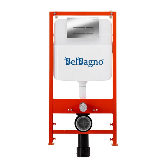 Система инсталляции для унитазов BelBagno BB026/BB041CR клавиша смыва BB041CR глянцевый хром