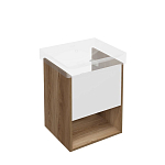 Тумба под раковину Kerama Marazzi Pro 50 белая/швейцарский вяз, 1 ящик Тумба под раковину Kerama Marazzi Pro 50 белая/швейцарский вяз, 1 ящик
