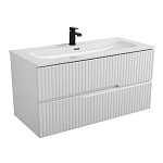 Тумба с раковиной Cezares DUET-N 100 Bianco Opaco с двумя ящиками (раковина CZR-8073-100) Тумба с раковиной Cezares DUET-N 100 Bianco Opaco с двумя ящиками (раковина CZR-8073-100)