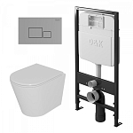 Комплект инсталляции D&K DI8055119 с безободковым унитазом Venice, клавиша смыва Quadro хром Комплект инсталляции D&K DI8055119 с безободковым унитазом Venice, клавиша смыва Quadro хром