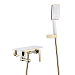 Смеситель Lemark Mista LM6414WG для ванны и душа белый/золото Смеситель Lemark Mista LM6414WG для ванны и душа белый/золото