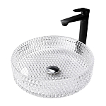 Накладная раковина стеклянная ABBER Glas AK2301 39,5*39,5 прозрачная Накладная раковина стеклянная ABBER Glas AK2301 39,5*39,5 прозрачная