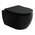 Подвесной унитаз Ceramicanova Play CN3001MB 37*49 Rimless черный матовый безободковый с крышкой-сиденьем микролифт Slim Подвесной унитаз Ceramicanova Play CN3001MB 37*49 Rimless черный матовый безободковый с крышкой-сиденьем микролифт Slim