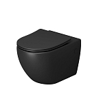 Подвесной унитаз Grossman Color GR-4411BMS 36,5*55 черный матовый безободковый с крышкой-сиденьем микролифт Slim Подвесной унитаз Grossman Color GR-4411BMS 36,5*55 черный матовый безободковый с крышкой-сиденьем микролифт Slim