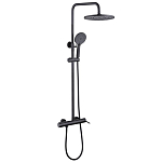 Душевая стойка ABBER Emotion AF8816B с изливом, черная матовая Душевая стойка ABBER Emotion AF8816B с изливом, черная матовая