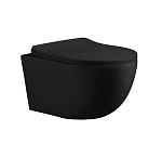 Подвесной унитаз Ceruttispa Orlter Aria MBF 36,5*48 безободковый, черный матовый, сиденье быстросъемное дюропласт с микролифтом Подвесной унитаз Ceruttispa Orlter Aria MBF 36,5*48 безободковый, черный матовый, сиденье быстросъемное дюропласт с микролифтом