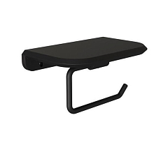 Держатель туалетной бумаги Knotlor Space PH103BL с полкой черный матовый Держатель туалетной бумаги Knotlor Space PH103BL с полкой черный матовый