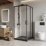 Душевой уголок BelBagno LUCE-A-2-90-C-NERO 90*90*195 профиль черный матовый без поддона Душевой уголок BelBagno LUCE-A-2-90-C-NERO 90*90*195 профиль черный матовый без поддона