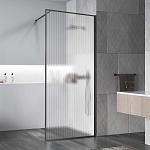 Душевая перегородка Vincea Walk-In 80*200 стекло рифленое профиль вороненая сталь без поддона Душевая перегородка Vincea Walk-In 80*200 стекло рифленое профиль вороненая сталь без поддона