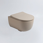 Подвесной унитаз Vincea Evo 35,5*49 безободковый капучино матовый с крышкой сиденьем микролифт Slim Подвесной унитаз Vincea Evo 35,5*49 безободковый капучино матовый с крышкой сиденьем микролифт Slim