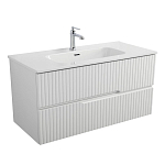 Тумба с раковиной Cezares DUET-N 100 Bianco Opaco с двумя ящиками (раковина CZR-8095-100) Тумба с раковиной Cezares DUET-N 100 Bianco Opaco с двумя ящиками (раковина CZR-8095-100)